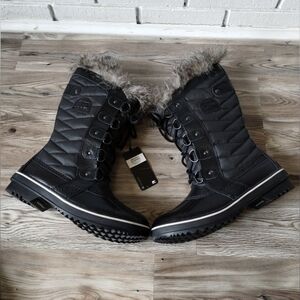 Sorel Tofino ll Faux Fur High Black Waterproof Winter Boots NL2332-010 Size 8